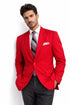 Mens Classic Fit Poplin Club Sport Coat Blazer In Red