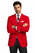 Mens Classic Fit Poplin Club Sport Coat Blazer In Red