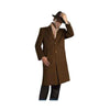 Mens Cognac Alberto Nardoni Brand Full Length Topcoat
