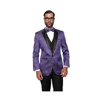 Mens Dinner Jacket Purple Sport Coat Party Two Toned Black