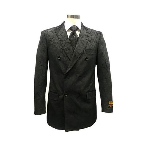 Mens Double Breasted Black Blazer Sport Coat Jacket