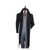 Mens Dress Coat Single Breasted 100 Wool Jet Black Overcoat