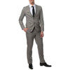 Mens Extra Slim Fitted Skinny Flat Pants Grey Glen Plaid Suit