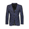 Mens Floral Pattern Slim Fit Two Button Navy Blazer