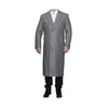 Mens Full Length Wool Light Grey Top Coat / Overcoat