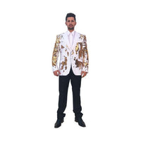 Mens Gold White Single Breasted Blazer Sport Coat
