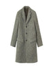 Mens Herringbone Tweed 65% Wool full length Gray Overcoat