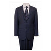 Mens Houndstooth Checkered Wool Suit Navy Windowpane Plaid