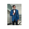 Mens Indigo One Button Blazer Sport coat Black Lapel