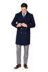 Mens Knee Length Pea Coat Navy