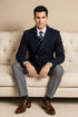 Mens Knee Length Pea Coat Navy