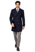 Mens Knee Length Pea Coat Navy