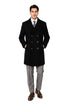 Mens Knee Length Pea coat Balck Mens Peacoat
