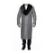 Mens Light Grey Full Length Wool Dress Top Coat