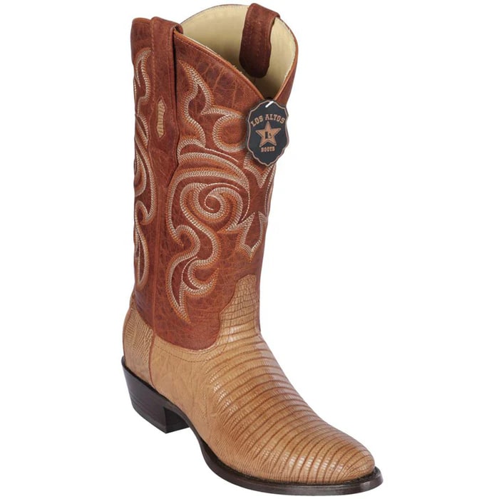 Los Altos Boots - Mens Dress Cowboy Boot - Low Priced Brown Snakeskin Boots- in Brown