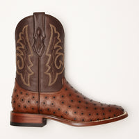 Men's Los Altos Ostrich Skin Wide Square Toe Boots - B