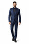 Mens Prom Tuxedo Paisley Suit - Wedding Floral Suit- Midnight - Royal - Navy Blue Wedding Jacket + Vest + Pants