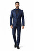Mens Prom Tuxedo Paisley Suit - Wedding Floral Suit- Midnight - Royal - Navy Blue Wedding Jacket + Vest + Pants