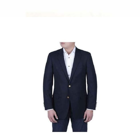 Mens Navy Blue Italian Style Blazer Brass Buttons Classic Fit
