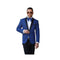 Mens Notch Lapel Royal Blue Floral Pattern Tuxedo