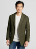 Mens Olive Green Winter Blazer - Hunter Sport Coat jacket Modern Fit 2 Buttons Style Notch