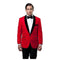 Mens One Button Velvet Tazio Slim Fit Red Blazer Jacket
