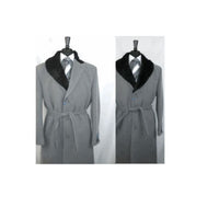Mens OverCoat Wool Blend Grey Color 3 Button Single Breasted