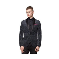 Mens Paisley Velvet Velour Blazer Sport Coat Jacket