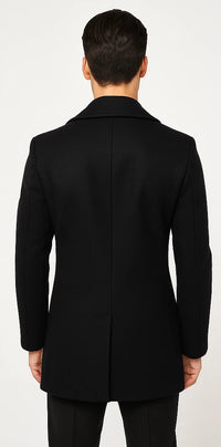 Mens Peacoat Slim Fit Wool Peacoat