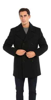 Mens Peacoat Slim Fit Wool Peacoat