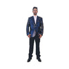 Mens Peak Lapel Navy Single Breasted Blazer Sport Coat