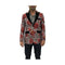 Mens Peak Lapel Red Floral Pattern Blazer Sport Coat