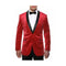 Mens Red One Button Shawl Lapel Side Vented Blazer Jacket
