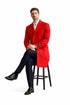Mens Wool Red Overcoat