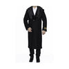 Mens Removable Fur Collar Full Length Wool Brown Dress Topcoat