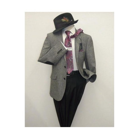 Mens Salt and Pepper Wool Blend Sportcoat Blazer Black/Gray