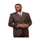 Mens Single Breasted 2 Button Notch Lapel Brown Suit