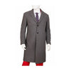 Mens Single Breasted Center Vent Gray Regular Fit Overcoat