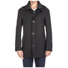 Mens Single Breasted Coat Two Outer Pockets Black