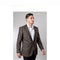 Mens Single Breasted Slim Fit Shawl Lapel Brown Blazer Jacket