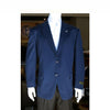 Mens Sport Coat Jacket Wool Patterned Fabric Two Button Navy