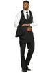 Mens Stacy Adams Modern Fit Vested Suit in Black Tonal Shadown Pinstripe