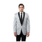 Mens Tazio One Button Shawl Collar Slim Fit Silver Blazer