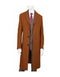 Mens Three Button Camel Single Breasted Wool Overcoat