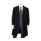 Mens Three Button Notch Lapel Wool ~ Poly Blend Black Overcoat