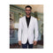 Mens Two Button Linen Fabric Jacket Blazer Sport coat White