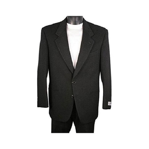Mens Two Button Notch Lapel Black Blazer