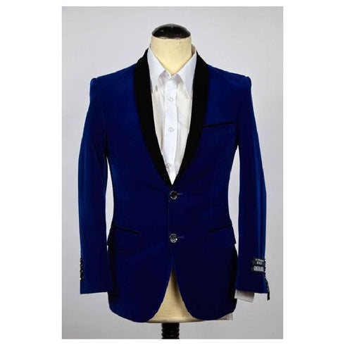 Mens Two Button Royal Shawl Lapel Slim Fit Blazer