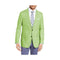 Mens Two Buttons Wool and Linen Apple Green Slim Fit Blazer
