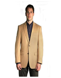 Mens Two button Extra Long Outerwear Coat Camel Overcoat